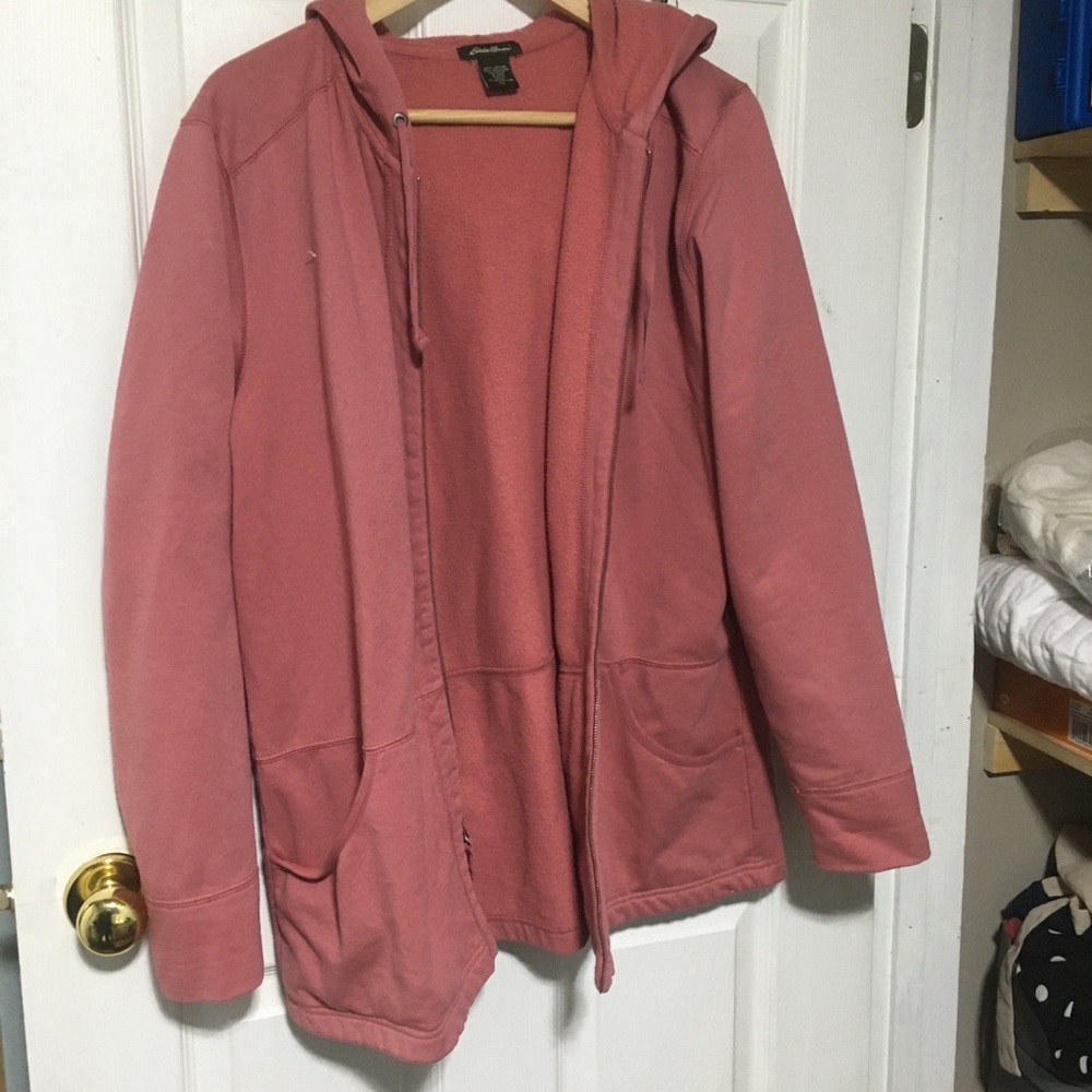 Eddie Bauer Rose Pink Zip-Up Fleece Hoodie